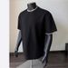 Men's Clothing Cleanfit Men's Patchwork Shoulder Short Sleeve T-Shirt Style Heavyweight Pure Cotton Top Small Collar 5/6 Sleeve_viptrois.com