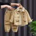 Kid's Clothing Boys Autumn Suit Collection Eight Seasons New Children's Handsome Baby Spring And Autumn Trendy Corduroy Two Piece Suit Trendy_viptrois.com
