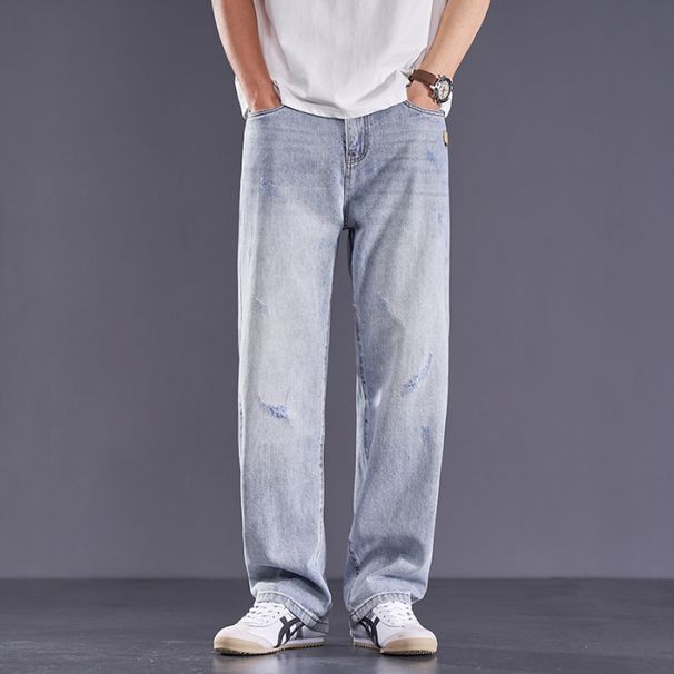 Ripped Jeans Men's Straight Loose Harlan Tide Brand Retro Wash Fattened Trousers Wide Legs American_viptrois.com
