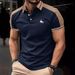 Men's Clothing 2025 Summer New European And American Men's Daily Casual Printed Lapel Short Sleeved Polo Shirt_viptrois.com