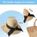 Beach Sun Straw Hats For Women, UPF 50+ UV Sun Protection Wide Brim Summer Straw Hat Foldable Packable Roll Up Cap_viptrois.com