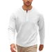 Men's Casual Henley Neck Pullover Knit Sweater With Classic Checkered Jacquard - Breathable & Comfortable For Everyday Wear_viptrois.com