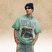 American-s Washed Vintage Printed Short-sleeve T-shirt For Women, Oversized Loose Fit, Half-sleeve, Ins_viptrois.com