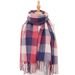 Unisex Cashmere red check double coloured checked tassel scarf for women with oversized scarf_viptrois.com