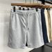 Men's Clothing Casual Cotton Shorts - Breathable Summer Loose Fit Athletic Shorts With 6 Colors (White/Black/Grey/Beige/Brown/Navy) - Sizes M To 5XL_viptrois.com
