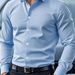 Men's Clothing Business Casual Men's Long Sleeves New Style Solid Color Simple_viptrois.com