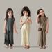 Toddler Girls Clothing New Style Girls Sleeveless Suit Small Vest Top Trousers Two Piece Set_viptrois.com
