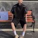 Men's Ice Silk Sun Protection Half Zip Short-Sleeved T-Shirt And Shorts Set Cool Stylish Summer Outfit Relaxed Casual Feel_viptrois.com