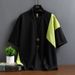 2025 Summer New Ice Silk Crew Neck Top Loose And Versatile Half-sleeved Trendy Men Handsome And Versatile Contrasting Short Sleeves_viptrois.com