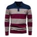 Pure 2024 Autumn New Long Sleeve Polo Sweater Slim Fit Turn-Down Collar Striped Patchwork Men's European Size Knitwear_viptrois.com
