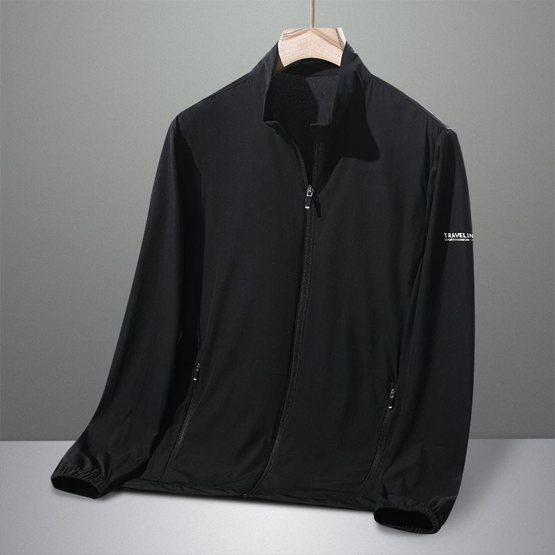 Sun protection clothing men's summer new style ice silk thin stand collar sun protection clothing jacket outdoor anti-ultraviolet skin clothing _viptrois.com