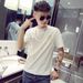 Simple And Versatile Short-sleeved T-shirt Men's Summer Korean Version Trendy Embroidery Trendy Brand Half-sleeved Top Couple Ins T-shirt Top_viptrois.com
