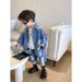 Mother & Kids Boys Paint Splashed Denim Suit Summer New Short Sleeved Shorts Small Children's Korean Style Jacket And Pants_viptrois.com