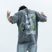 American Style Trendy Washed Vintage Large Print Cotton Short Sleeve T-Shirt Unisex Street Hip-Hop_viptrois.com