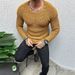 Autumn And Winter Solid Color Simple Slim Long Sleeved Round Neck Pullover Sweater Men Wholesale_viptrois.com