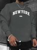 Men's Loose Casual Fashion New York USA Letter Pattern Printed Round Neck Long Sleeved Sweatshirt For Autumn And Winter_viptrois.com
