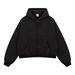 Men's Clothing Boxy Fleece-Lined Zip Hoodie – Unisex Oversized Cropped Jacket, Double-Zip Design, 370g Cotton Blend, Retro Streetwear_viptrois.com