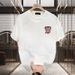 Men's Clothing Cotton Short Sleeved T Shirt Casual Trend Men And Women Summer Ins White Round Neck Top Trendy Versatile Men's Half Sleeve_viptrois.com