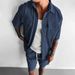 Men's Sports Casual Suits Corduroy Men's Shirts Fashion Trend Short Sleeved Men's Suits_viptrois.com