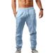 Men's Clothing summer men's hip hop breathable cotton and linen loose casual sports trousers_viptrois.com