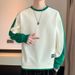 "Men's Slim Fit Round Neck Pullover Sweatshirt – Lightweight Polyester Casual Top For Streetwear & Daily Comfort (Beige/White/Light Gray, M-4XL)"_viptrois.com