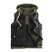 Youth Winter Hooded Vest – Thick Cotton Sleeveless Jacket, Fake Two-Piece Design (White/Black/Caramel/Brown/Red, L-5XL)_viptrois.com