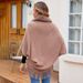Wool-neck knitted tassel cape coat women with a fashion cape_viptrois.com