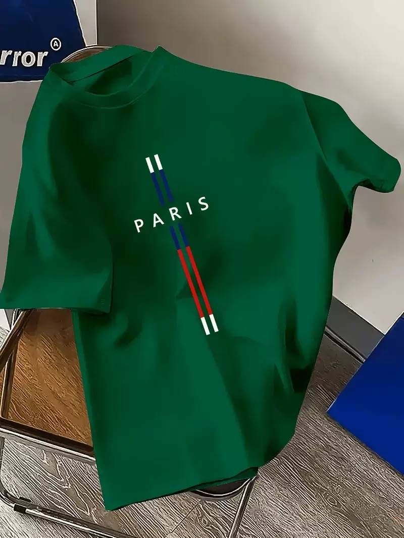 2025 New Style Men's Letter Printing Fashion Round Neck T-shirt_viptrois.com