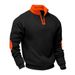 2025 Fashion Outerwear Men's Stand Collar Splicing Long Sleeve Casual Loose Sweatshirts S-3XL_viptrois.com