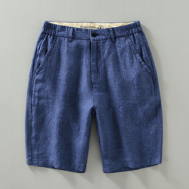 2026 Pure Casual Shorts For Men, Summer Thin Loose Linen Knee-length Pants, Cotton-linen Beach Straight-leg Mid-length Pants_viptrois.com