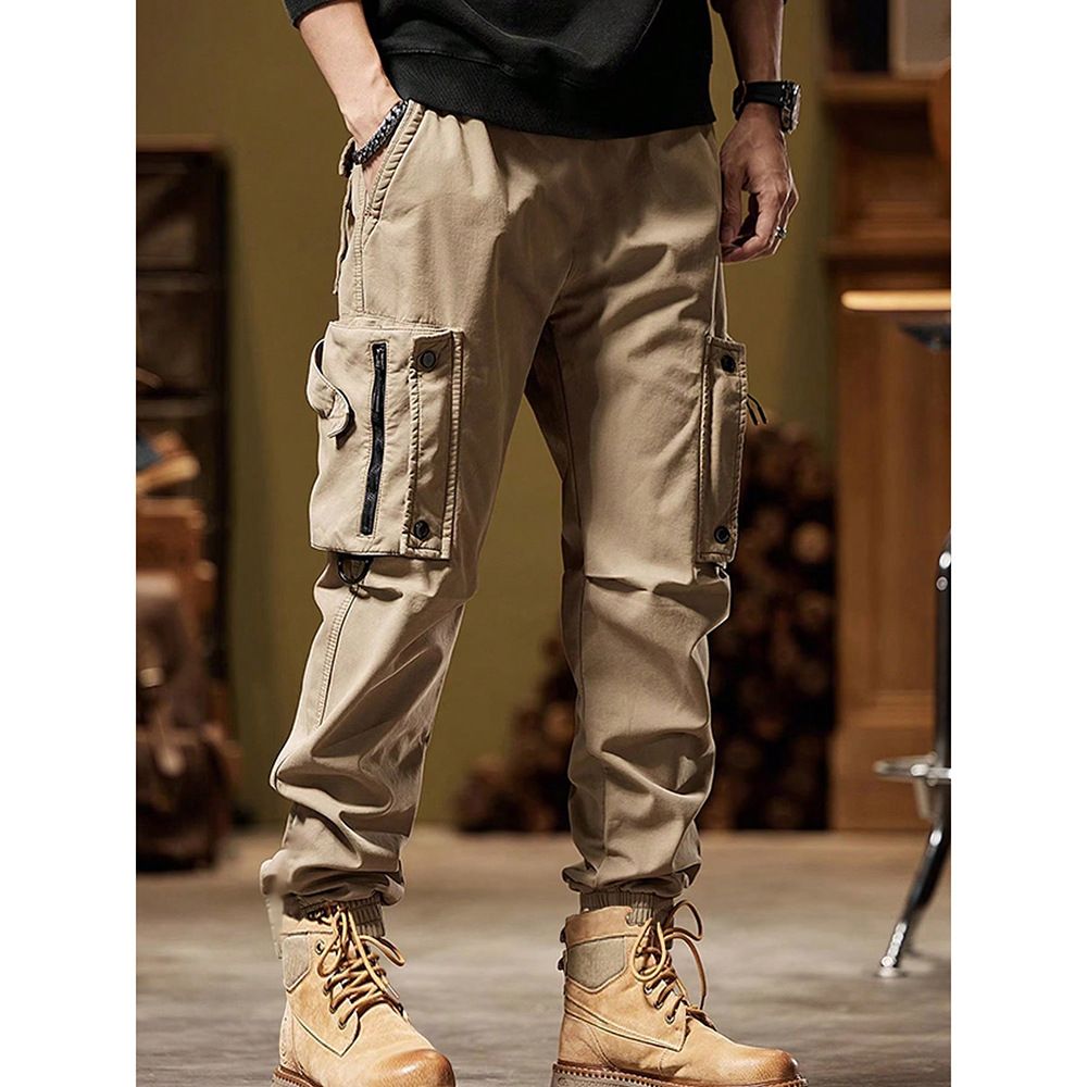 Men's Clothing Trade Trendy Men's Workwear Casual Pants 2025 New Style Parachute Pants High Waisted Wide Leg Sports Pants_viptrois.com