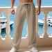 Men's Clothing Autumn And Winter Loose Large Size Men's Casual Jacquard Waffle Simple Straight Sports Solid Color Trousers Men_viptrois.com