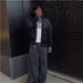 Men's Hip-Hop Hooded Zip-Up Sweatshirt – Starry Rhinestone Streetwear (XS-4XL, Oversized Fit, Cotton-Poly Blend, Black/Blue)_viptrois.com
