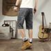 Large Size Men's Summer New Embroidered Elastic Jeans Men's Thin Trendy Denim Five-point Medium Pants Men's Korean Pants_viptrois.com
