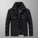 Men's corduroy jacket casual thickened warm cotton-padded jacket with rollover collar clip cotton cargo jacket_viptrois.com