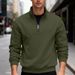 Men's Fleece Zip-Up Hoodie - Soft & Warm Pullover With Stand Collar, Relaxed Fit, Heavyweight Knit For Casual Wear (Multiple Colors & Sizes)_viptrois.com