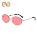 Two Circles Retro Oval Sunglasses - Hong Kong Style Small Metal Frame For Women (Model T1371)_viptrois.com