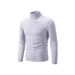 Men's Slim Fit Cable Knit Turtleneck Sweater – Solid Color Pullover For Casual & Smart Wear Fashion Trends_viptrois.com