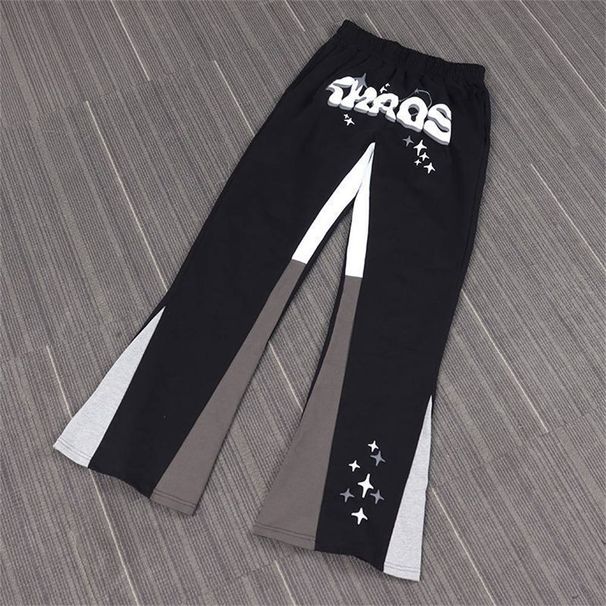 2025 Fashion High Street Y2K Sweatpants Women Men Mid Waist Splicing Vintage Hip Hop Casual Loose Sport Long Pants_viptrois.com