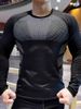 Men's Quick-Dry Long Sleeve Workout Shirt – Breathable Polyester-Spandex Blend For Running & Gym (Black/White, XS-XXL EU/US Sizing)_viptrois.com
