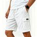 Men's Casual Cotton Linen Shorts Elastic Waist Drawstring Summer Quick Drying Fabric Straight Leg With Pockets_viptrois.com