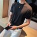 Men's Short-sleeved T-shirt Small Crew Neck High-quality 95 Cotton Slim-fitting Comfortable Elastic Half-sleeved T-shirt Versatile Men's Bottoming_viptrois.com