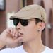New Men's Fashion Beret Korean Trendy Letter Forward Cap Casual British Style Hat_viptrois.com