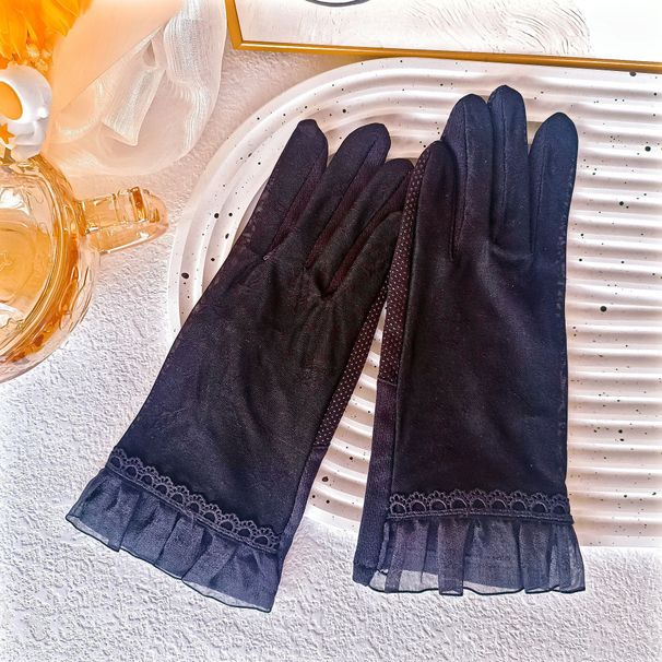 New Women's Summer Driving And Cycling Lace Thin Anti UV 5734 Touchscreen Ice Silk For Sunscreen Gloves_viptrois.com