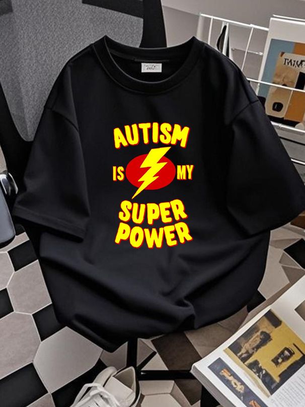 Autism Is My Super Power T-Shirt Designer Clothes Slightly Summer Unisex Graphic Breathable Soft Homme Top For Everyday Wear Casual Versatile_viptrois.com