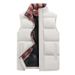 Men's Winter Vest With Stand Collar, Thickened Warm Sleeveless Jacket, Solid Color Casual Layering Piece For Big & Tall (Black/White/Purple/Red)_viptrois.com