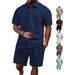 Cross-Border Summer European And American New Jacquard Fabric Men's Casual Sports Thin Turn-Down Collar Polo Shirt Short_viptrois.com