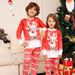 Christmas family set cartoon Snowflake deer Christmas family set printed homewear pajamas_viptrois.com