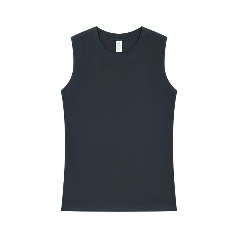 Men Wear Sleeveless T-shirts And Vests For Summer Fitness. Pure Cotton Round-neck Loose Short-sleeved Shirts_viptrois.com