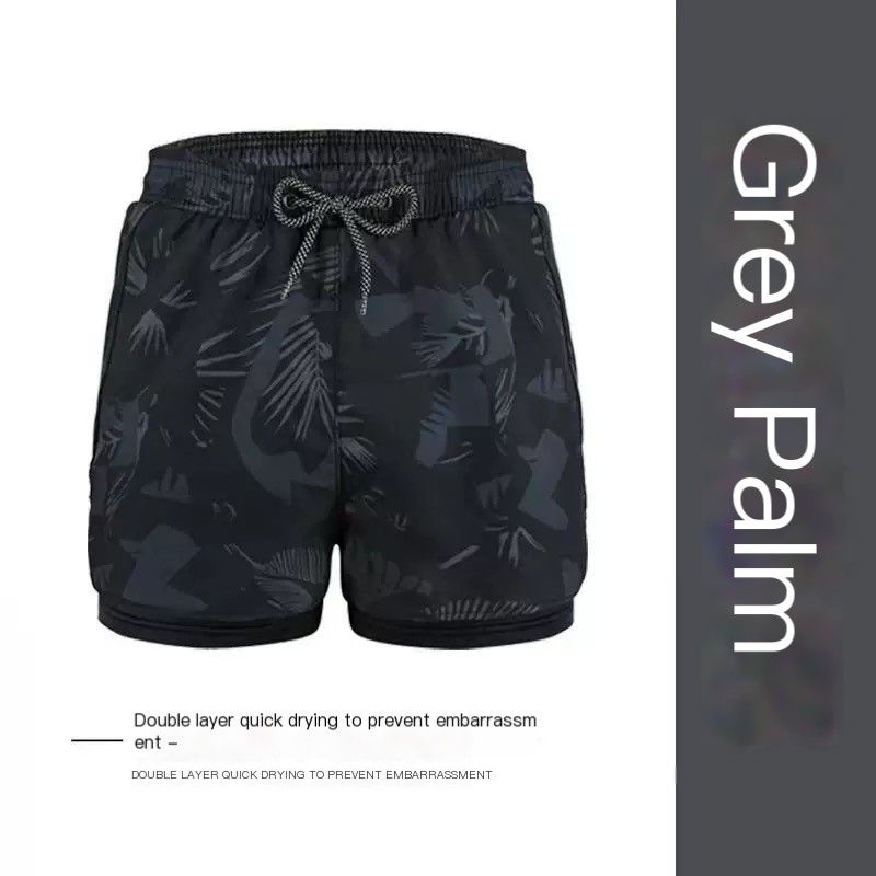 Adult Men's Swimming Trunks, Flat-angle, Five-inch Style, Anti-embarrassment, New Style, Professional Beach Adult Swimming Wear_viptrois.com
